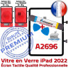 KIT iPad 2022 A2696 Noir Adhésif Ecran Vitre Tablette Monté Tactile Réparation Professionnelle Verre PACK Oléophobe Qualité