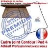 Joint Plastique iPad 4 N Precollé Tablette Autocollant Contour Apple Ecran ABS Adhésif Vitre Cadre Réparation Châssis Noir Tactile