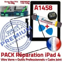 PACK Precollé N Noire Tablette Verre KIT Apple A1458 HOME 4 iPad iLAME Cadre Adhésif Bouton Chassis iPad4 Joint Vitre Réparation Tactile Outils