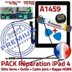 Tactile Apple iPad4 Nappe Réparation iLAME Cadre Joint Outils Precollé Noire Vitre Verre Adhésif Tablette N PACK A1459 KIT HOME Bouton