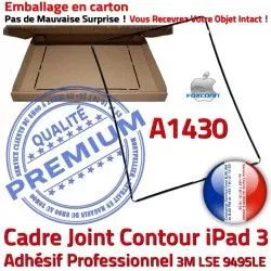 iPad Châssis Autocollant Contour Adhésif Vitre Precollé Ecran Cadre Tablette Plastique Noir A1430 N 3 Apple Réparation Joint Tactile