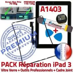 3 Noire N iLAME Apple Outils PACK Adhésif Verre Chassis Tactile Tablette Joint Bouton Cadre Réparation KIT HOME A1403 Precollé iPad iPad3 Vitre