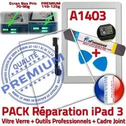 HOME PREMIUM Cadre Bouton Apple 3 Tablette Réparation Tactile Joint Vitre B PACK iLAME iPad3 Outils Adhésif Verre Blanche Precollé A1403 iPad