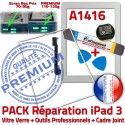 PACK iPad 3 A1416 iLAME Joint B PREMIUM Réparation HOME Bouton Adhésif Cadre Vitre Precollé Outils Tactile Verre Tablette Apple iPad3 Blanche