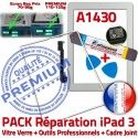 PACK iPad 3 A1430 iLAME Joint B Verre Adhésif Precollé iPad3 Tactile Outils Bouton Cadre Apple Vitre Réparation Tablette Blanche HOME PREMIUM