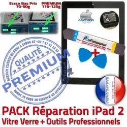 HOME Outils Réparation 2 Oléophobe iPad KIT Precollé Démontage N Bouton Qualité iPad2 A1396 Verre PACK PREMIUM A1395 A1397 Adhésif Tactile Tablette Noire Vitre