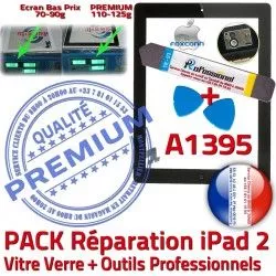 iPad Qualité A1395 Tactile Vitre Adhésif 2 Bouton Démontage iPad2 Noire HOME PREMIUM Outils Oléophobe Precollé KIT PACK N Réparation Verre