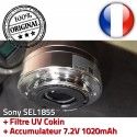 Sony SEL1855 Cokin Accumulateur Optique 1020mAh 18mm-55mm f/3.5-5.6 ORIGINAL 49mm 7.2V + Stabilisateur Objectif MC UV Filtre
