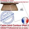 PACK iPad2 iLAME Joint B Chassis Bouton Tablette Blanche Réparation PREMIUM Verre Tactile Cadre Apple Vitre Outils HOME Precollé Adhésif