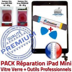 HOME Démontage Tablette Réparation Vitre Outil PREMIUM Noir Nappe iPad Noire Precollé Bouton Mini MINI1 PACK Apple KIT Adhésif Tactile 1 Verre Qualité