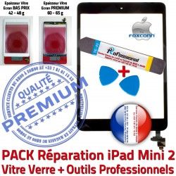 Adhésif Réparation Precollé Outil PREMIUM Tactile KIT Vitre Apple Mini Qualité Noire HOME Nappe 2 iPad Démontage Noir Tablette MINI2 Bouton PACK Verre