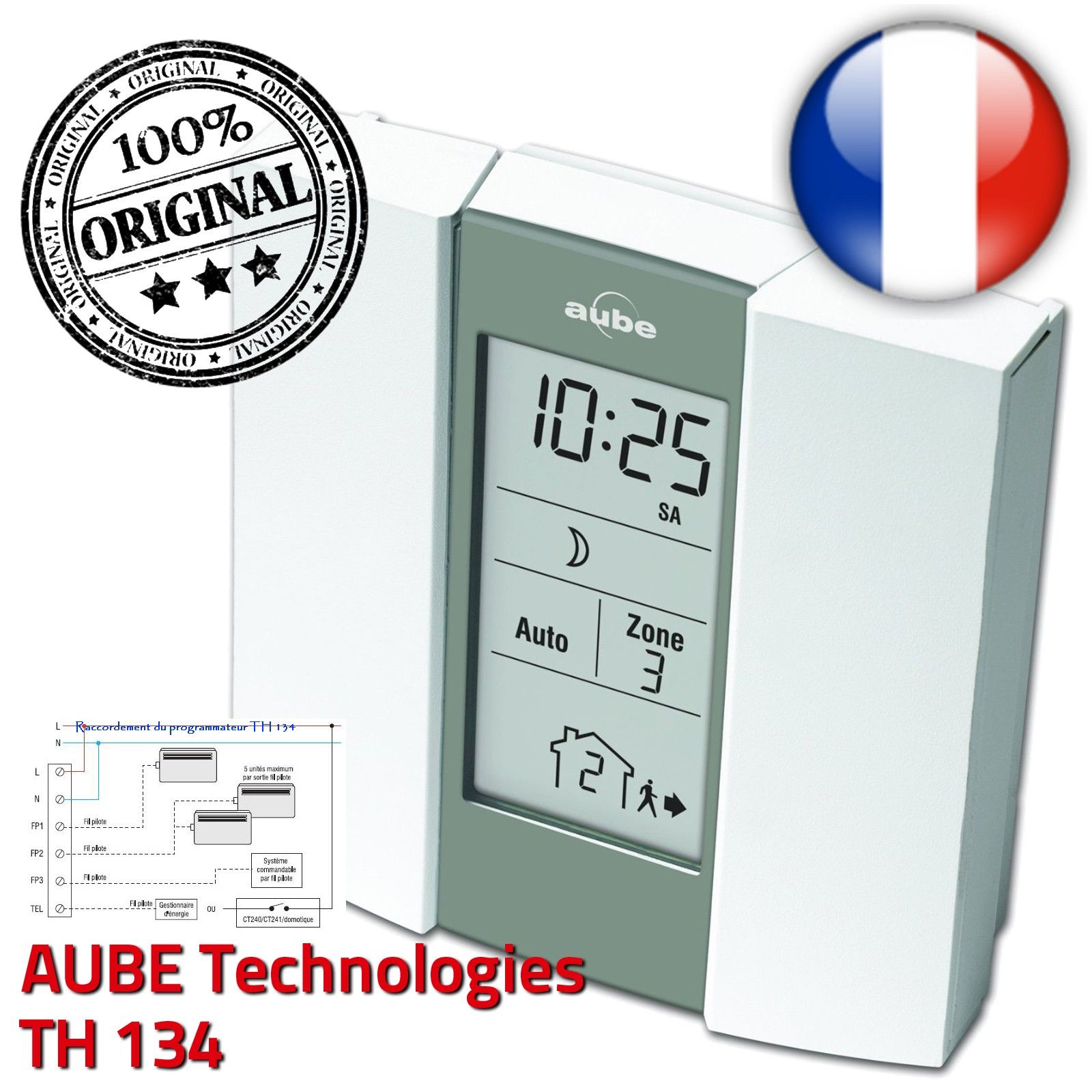 Regulateur de température - Pr Thermostat - Thermostat avec fil pilote -  Thermostat d sans fil - Thermostat programm able - [54] - Cdiscount  Bricolage