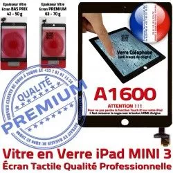 iPad Bouton Caméra Noir Réparation Adhésif Tactile Mini3 Tablette Vitre Nappe Oléophobe Ecran Verre Home Monté Fixation A1600 Filtre