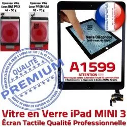 Oléophobe Tablette Caméra Adhésif Mini3 Vitre Fixation A1599 Verre Ecran PREMIUM Réparation Filtre Tactile Bouton Noir Nappe iPad