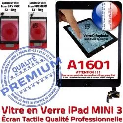 Filtre Adhésif Ecran Réparation Nappe iPad Noir PREMIUM Mini3 Vitre Oléophobe A1601 Verre Caméra Bouton Tablette Tactile Fixation