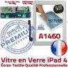 iPad4 Apple A1460 Blanc Adhésif Oléophobe Precollé Bouton 4 Qualité Fixation HOME Ecran Verre Remplacement Caméra Vitre PREMIUM Tactile iPad