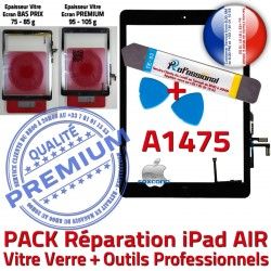 Outils Réparation Oléophobe iPad AIR A1475 KIT PACK Verre Qualité Adhésif Precollé HOME Démontage Vitre Tactile Noire N Bouton PREMIUM