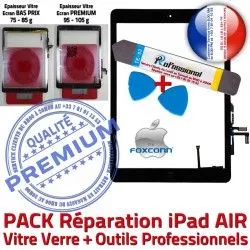 N Oléophobe iPad Tactile Outil Adhésif Nappe PACK PREMIUM Bouton 5 Verre Démontage AIR HOME Qualité KIT Vitre Noire Precollé Réparation