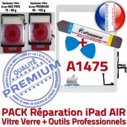 PACK Verre Precollé Bouton A1475 Tactile Réparation Outils iPad KIT B Vitre Qualité Oléophobe HOME Blanche Adhésif AIR PREMIUM Nappe
