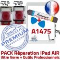 PACK iPad AIR A1475 B HOME Precollé Nappe Outils Adhésif Bouton Tactile Blanche Verre Oléophobe Qualité PREMIUM Vitre Réparation KIT