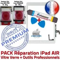 PACK Réparation Outils KIT Precollé Tactile HOME Verre Oléophobe AIR iPad Adhésif B Vitre Nappe Bouton iLAME Blanche Qualité 5 PREMIUM