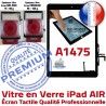 iPad AIR A1475 Noir Oléophobe Ecran IC Caméra Monté Adhésif Fixation Nappe Qualité Réparation HOME Tactile Verre Vitre Tablette