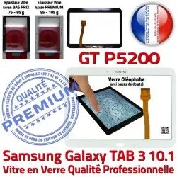 10.1 Ecran Qualité TAB3 Tactile Assemblée GT-P5200 Samsung LCD PREMIUM Prémonté Tab3 Adhésif Vitre B Verre Supérieure en Galaxy Blanche