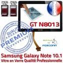 PREMIUM Samsung Galaxy NOTE N8013 Noir Vitre Tactile Assemblée Précollée Adhésif Écran Prémonté QUALITÉ Verre Résistante Chocs