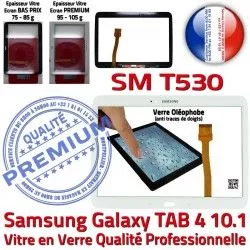 Assemblée Ecran Prémonté TAB4 B Samsung SM-T530 Supérieure 10.1 Verre en Galaxy Adhésif Tab4 Qualité Vitre Blanche Tactile PREMIUM LCD