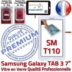 B PREMIUM Samsung Tab3 en Supérieure Qualité TAB3 Ecran Prémonté LCD Blanche Galaxy Vitre Assemblée 7 SM-T110 Verre Tactile Adhésif