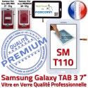 TAB3 LITE SM T110 Blanc Samsung Verre Qualité Blanche Galaxy Assemblée Supérieure Adhésif Ecran en LCD Vitre Tactile Prémonté SM-T110 PREMIUM