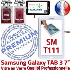 Assemblée Blanche PREMIUM Qualité Samsung TAB3 7 SM-T111 Ecran Adhésif B en Tactile Prémonté Vitre LCD Galaxy Verre Tab3 Supérieure