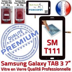 SM PREMIUM Vitre Tactile 7 T111 Samsung Adhésif Ecran SM-T111 Supérieure Prémonté Galaxy Noire Noir LITE en LCD Verre Qualité Assemblée TAB3