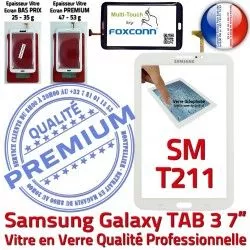 Tactile Qualité Tab3 B Vitre Galaxy PREMIUM Assemblée en Blanche Supérieure LCD Adhésif Prémonté TAB3 Ecran 7 SM-T211 Samsung Verre