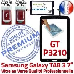 Verre 3 en PREMIUM N TAB GT Qualité Ecran GT-P3210 Samsung Vitre LCD Assemblée Prémonté Tactile Noire Galaxy Supérieure Adhésif TAB3 7 P3210