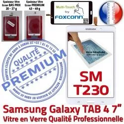 TAB4 inch LCD Supérieure Adhésif Qualité Blanche B Galaxy Samsung Verre SM-T230 Vitre Ecran Assemblée Tactile 7 Prémonté PREMIUM