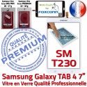 Samsung Galaxy SM-T230NZWAXEF B TAB4 Assemblée Qualité PREMIUM Ecran Blanche Adhésif LCD Prémonté Supérieure Vitre Verre Tactile
