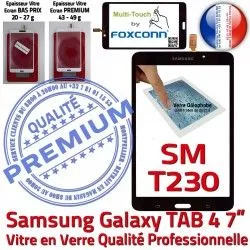 N Galaxy Tactile Samsung Verre TAB4 Adhésif Supérieure Ecran LCD SM-T230 7 Qualité Vitre PREMIUM Prémonté Assemblée Noire inch