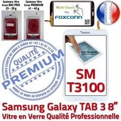 à T3100 B PREMIUM Prémonté TAB Verre Vitre Samsung Assemblée 3 SM Blanche Galaxy Ecran Tactile TAB3 inch Qualité Supérieure en SM-T3100 8 Coller