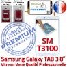 Samsung Galaxy TAB 3 SM-T3100 B inch Assemblée Tactile Verre TAB3 Supérieure PREMIUM en 8 Prémonté SM à T3100 Vitre Qualité Coller Blanche Ecran