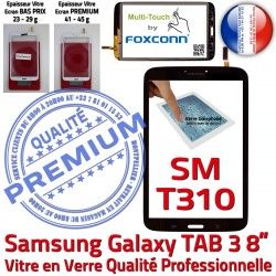 Assemblée Coller Prémonté Ecran Vitre à Tactile N Qualité en Galaxy TAB3 Noire Verre Supérieure SM-T310 8 pouces Samsung PREMIUM