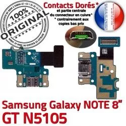 ORIGINAL Galaxy Réparation Samsung Qualité Micro Connecteur Contact Chargeur USB NOTE N5105 Nappe Charge OFFICIELLE GT GT-N5105 de Doré MicroUSB