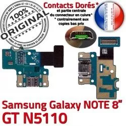 GT Qualité GT-N5110 Réparation C de USB Connecteur Doré OFFICIELLE Samsung N5110 Chargeur ORIGINAL Galaxy Micro Nappe Charge Contacts NOTE