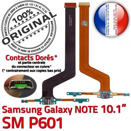 Samsung Galaxy NOTE SM-P601 C SM ORIGINAL Doré Connecteur MicroUSB Contacts Nappe OFFICIELLE Charge P601 Réparation de Chargeur Qualité