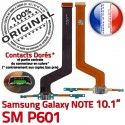 Samsung Galaxy SM-P601 NOTE C SM P601 Qualité de MicroUSB Pen Charge Nappe Doré Connecteur ORIGINAL Contact Réparation OFFICIELLE Chargeur