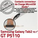 GT-P5110 Micro USB TAB2 Charge MicroUSB TAB ORIGINAL Nappe Chargeur Réparation Samsung Qualité GT Contacts P5110 Connecteur OFFICIELLE Galaxy 2 Dorés de