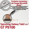 Samsung Galaxy TAB 2 GT-P5100 Ch Nappe Qualité Chargeur Charge ORIGINAL TAB2 Connecteur Contacts de Dorés Réparation OFFICIELLE MicroUSB