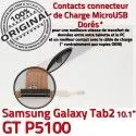 Samsung Galaxy GT-P5100 TAB2 Ch Charge Connecteur Dorés ORIGINAL Qualité MicroUSB OFFICIELLE Chargeur Contacts Nappe TAB GT Réparation 2 P5100 de