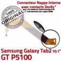 GT-P5100 Micro USB TAB2 Charge ORIGINAL GT 2 de Réparation Samsung TAB MicroUSB Connecteur OFFICIELLE Chargeur Nappe Galaxy Contacts Qualité P5100 Dorés