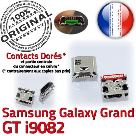Samsung Galaxy i9082 USB Dorés Connector de Chargeur Prise Dock Qualité Micro à souder Connecteur GT ORIGINAL Grand charge Pins